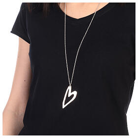 Necklace with heart-shaped pendant, 925 silver, HOLYART
