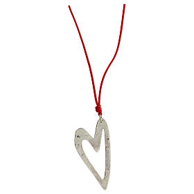 Rope necklace, 925 silver heart-shaped pendant, HOLYART