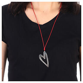 Rope necklace, 925 silver heart-shaped pendant, HOLYART
