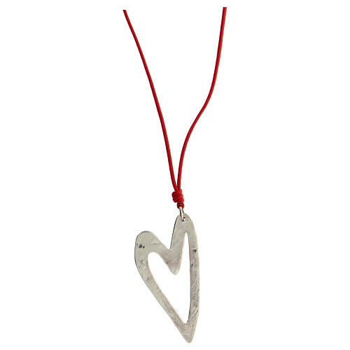 Cord necklace with heart pendant 925 silver HOLYART 1
