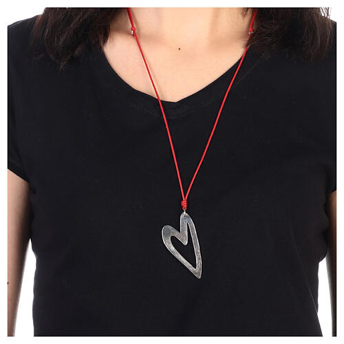Cord necklace with heart pendant 925 silver HOLYART 2