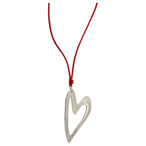 Cord necklace with heart pendant 925 silver HOLYART 4