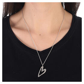 Necklace, heart-shaped pendant, 925 silver, HOLYART collection