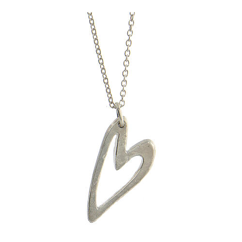 Necklace, heart-shaped pendant, 925 silver, HOLYART collection 1