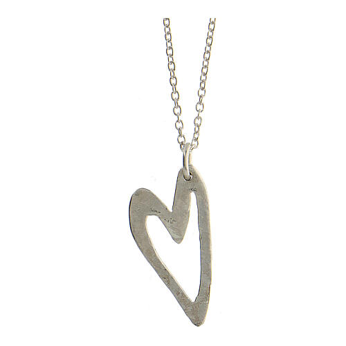 Necklace, heart-shaped pendant, 925 silver, HOLYART collection 3