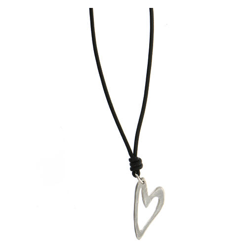 Necklace with heart-shaped pendant, 925 silver and rope, HOLYART 5
