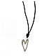 Necklace with heart-shaped pendant, 925 silver and rope, HOLYART s1