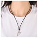 Necklace with heart-shaped pendant, 925 silver and rope, HOLYART s2