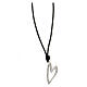 Necklace with heart-shaped pendant, 925 silver and rope, HOLYART s5