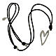 Necklace with heart-shaped pendant, 925 silver and rope, HOLYART s6