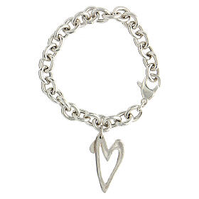 Bracelet with heart-shaped pendant, 925 silver, HOLYART collection