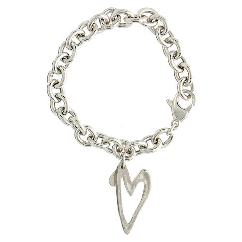 Bracelet with heart-shaped pendant, 925 silver, HOLYART collection 1