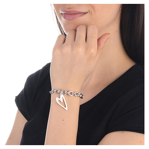 Bracelet with heart-shaped pendant, 925 silver, HOLYART collection 2