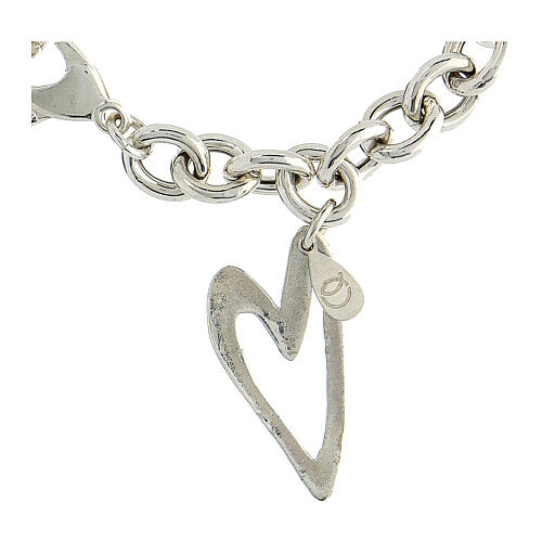 Bracelet with heart-shaped pendant, 925 silver, HOLYART collection 3