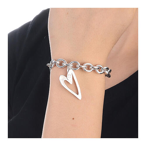 Bracelet with heart-shaped pendant, 925 silver, HOLYART collection 4
