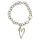 Bracelet with heart-shaped pendant, 925 silver, HOLYART collection s1