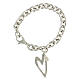 Bracelet with heart-shaped pendant, 925 silver, HOLYART collection s5