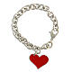 Bracelet with red enamelled heart, 925 silver, HOLYART collection s1
