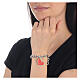 Bracelet with red enamelled heart, 925 silver, HOLYART collection s2