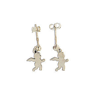 Stud earrings with angel-shaped pendant, 925 silver, HOLYART collection 1