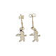 Stud earrings with angel-shaped pendant, 925 silver, HOLYART collection s1