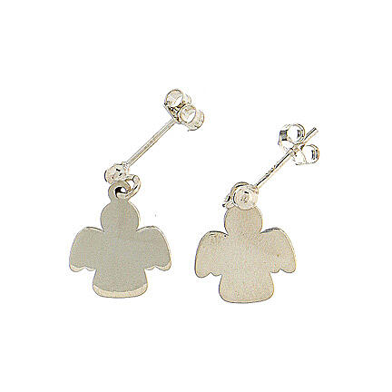 Stud earrings, angel with heart, 925 silver, HOLYART collection 3