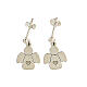 Stud earrings, angel with heart, 925 silver, HOLYART collection s1