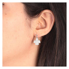 Angel-shaped earrings, 925 silver, HOLYART collection