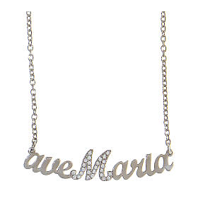 Ave Maria necklace, 925 silver and strass, HOLYART collection