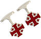 Botões de punho cruz de Jerusalém vermelha prata 925 coleção HOLYART s3