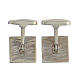 Square cufflinks, ear of wheat on black enamel, 925 silver, HOLYART collection s4