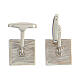 Square cufflinks, ear of wheat on black enamel, 925 silver, HOLYART collection s6