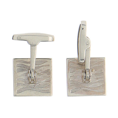 925 silver cufflinks wheat spike black square HOLYART Collection 6