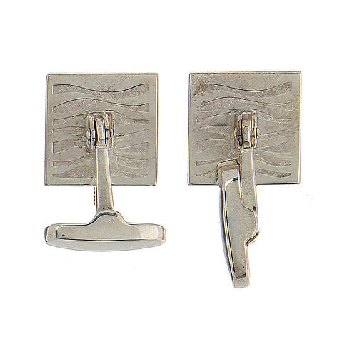 Square cufflinks, ear of wheat, 925 silver, HOLYART collection 6