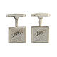 Square cufflinks, ear of wheat, 925 silver, HOLYART collection s1