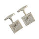 Square cufflinks, ear of wheat, 925 silver, HOLYART collection s3