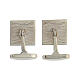 Square cufflinks, ear of wheat, 925 silver, HOLYART collection s5