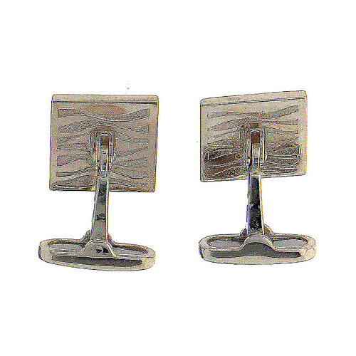Square cufflinks, ear of wheat, burnished 925 silver, HOLYART collection 5