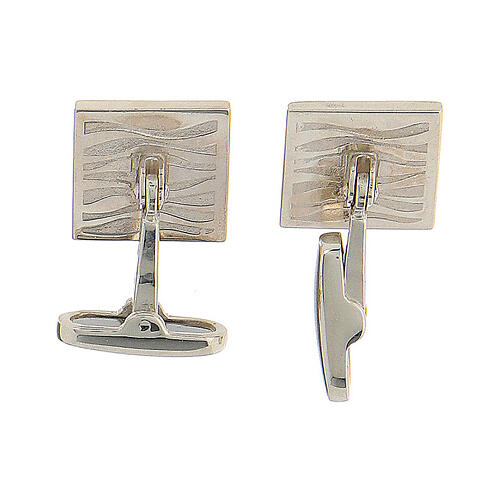 Square cufflinks, ear of wheat, burnished 925 silver, HOLYART collection 6