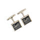 Square cufflinks, ear of wheat, burnished 925 silver, HOLYART collection s3
