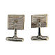 Square cufflinks, ear of wheat, burnished 925 silver, HOLYART collection s5