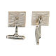 Square cufflinks, ear of wheat, burnished 925 silver, HOLYART collection s6