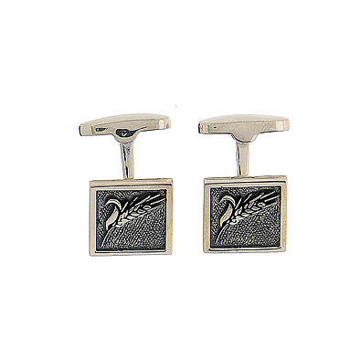 925 sterling silver cufflinks burnished square wheat HOLYART Collection 1