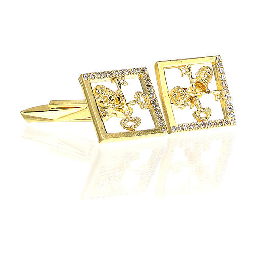 Cuff links with Vatican keys, gold plated 925 silver 4