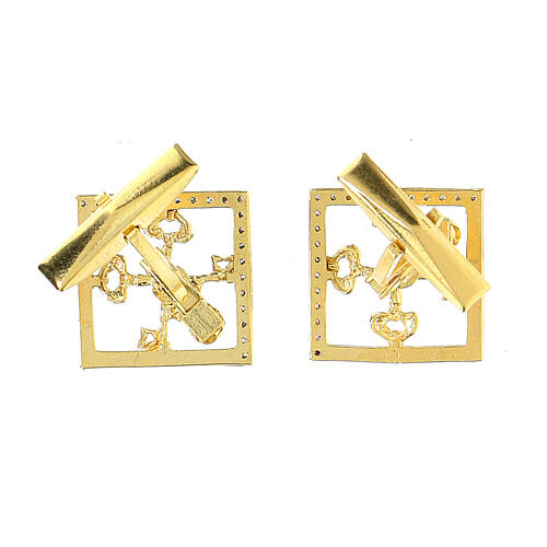 Cuff links with Vatican keys, gold plated 925 silver 5