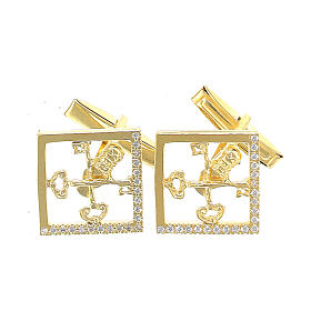 Cufflinks 925 silver gilded Vatican keys