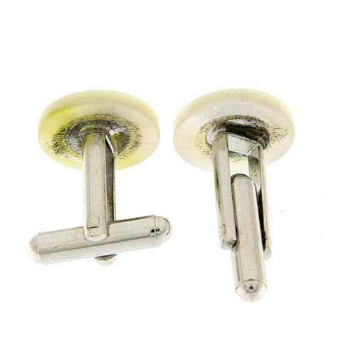 Round white mother-of-pearl cufflinks 2