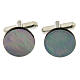 Round grey mother-of-pearl cufflinks s1