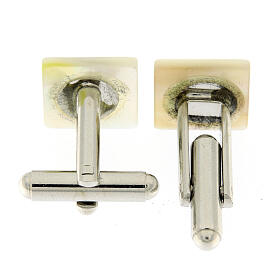 Square white mother-of-pearl cufflinks