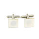 Square white mother-of-pearl cufflinks s1